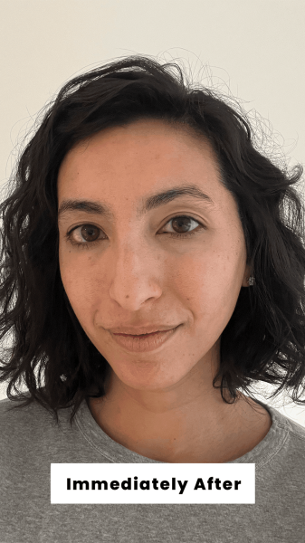 Pai before applying Armanis Luminous Silk Hydrating Primer