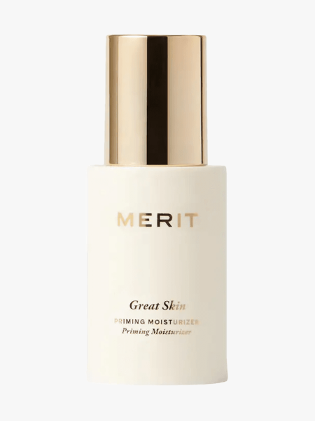 Merit Priming Moisturizer in branded component on a light gray background