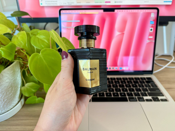 Balmain Beauty Carbone at Felbin's desk