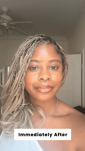 Curry immediately after applying the Danessa Myricks Beauty Yummy Skin Blurring Balm Powder