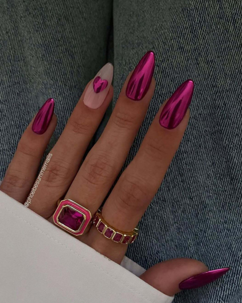 Pink Chrome Nails