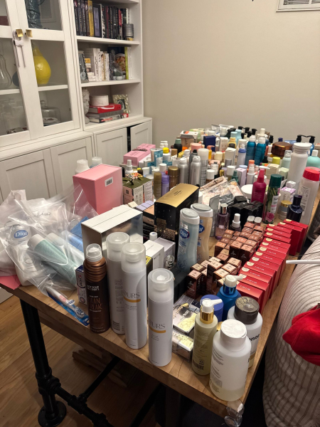 Social director Kassidy Silva turned her dining room into a makeshift beauty closet.