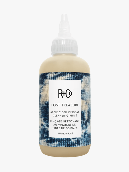 R+Co Lost Treasure Apple Cider Vinegar Cleansing Rinse in branded component on a light gray background